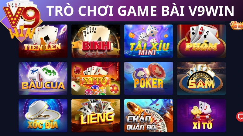 Các loại game bài có tại V9win